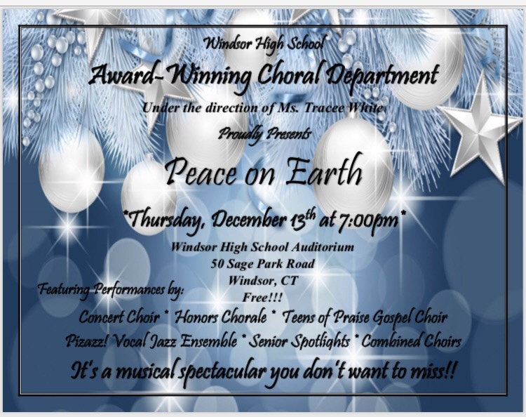 WHS Award-Winning Choral Department Proudly Presents Peace on Earth - December 13